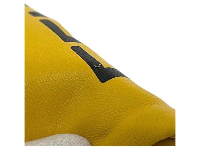 Borsa a spalla in pelle gialla Fendi Giallo - vista 7