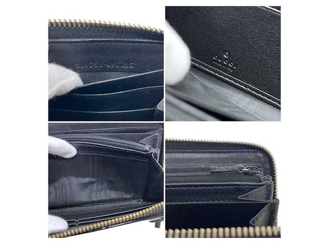 Carteira longa redonda Gucci em couro patente preto - vista 5