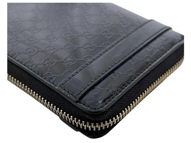 Carteira longa redonda Gucci em couro patente preto - vista 6