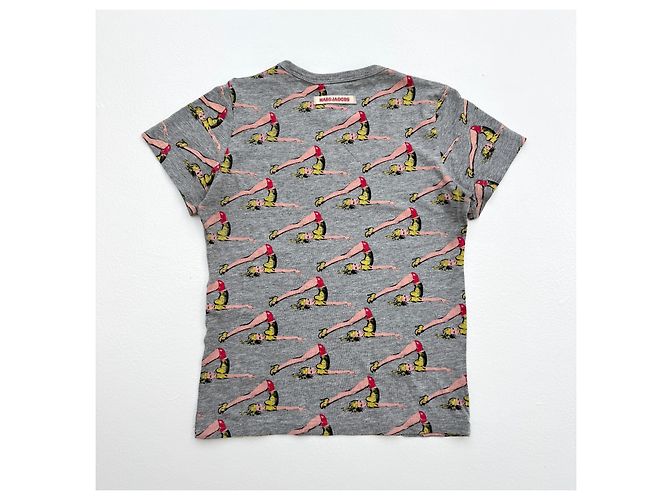 Camiseta Marc Jacobs Gris con Estampado Pin-up de Algodón Multicolor - vista 3