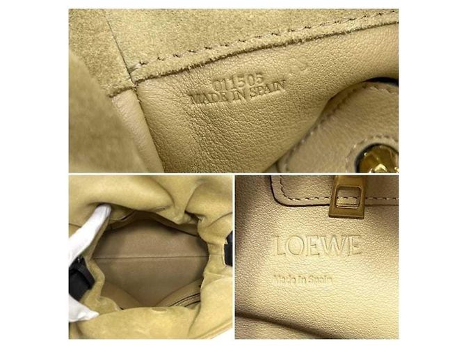 Borsa a Spalla Flamenco Knot di Loewe Beige Marrone scuro - vista 4