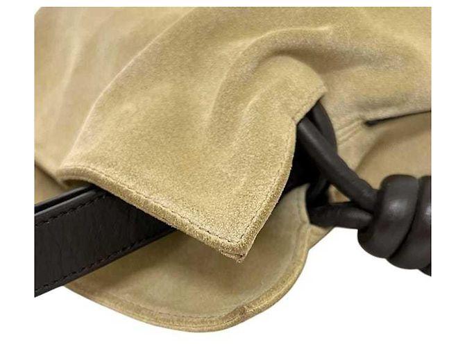 Borsa a Spalla Flamenco Knot di Loewe Beige Marrone scuro - vista 7