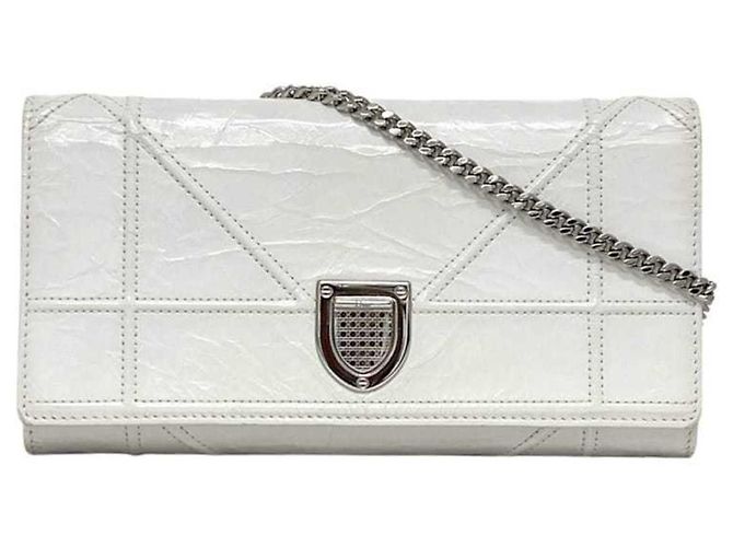 Billetera de hombro de cuero blanco Christian Dior - vista 2