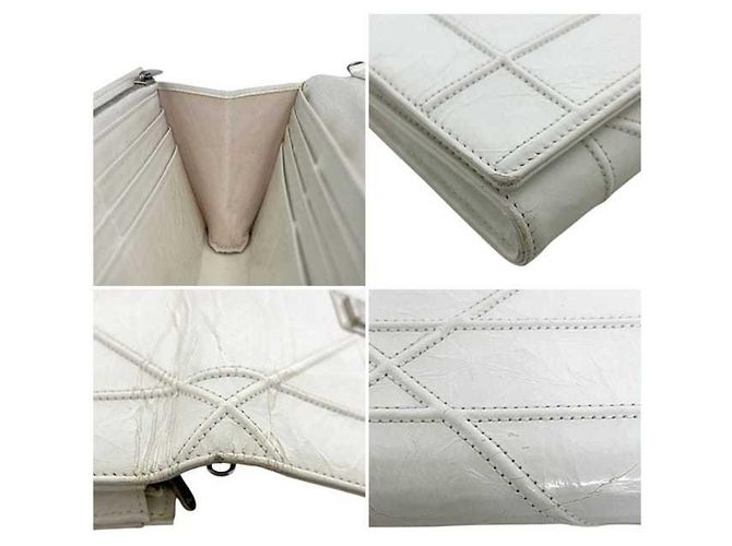 Billetera de hombro de cuero blanco Christian Dior - vista 8
