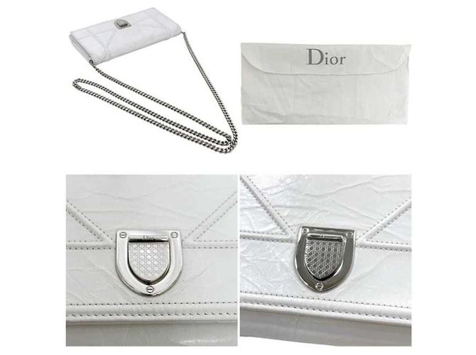 Billetera de hombro de cuero blanco Christian Dior - vista 9