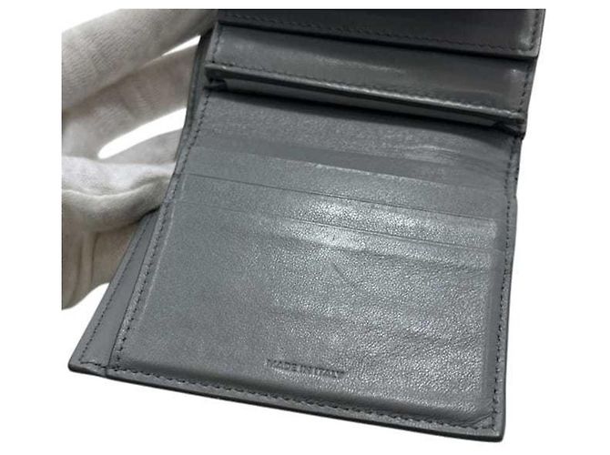 Céline Celine graue Leder Dreifachbörse Braun - Ansicht 6