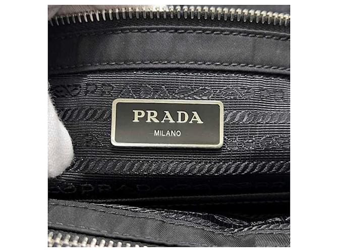 Borsa Tote Prada Chain in Nylon Nero - vista 6