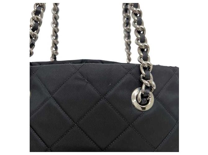 Borsa Tote Prada Chain in Nylon Nero - vista 9