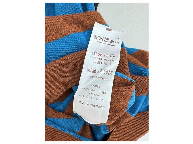 Top sin mangas Louis Vuitton de algodón azul y marrón Castaño Negro - vista 5