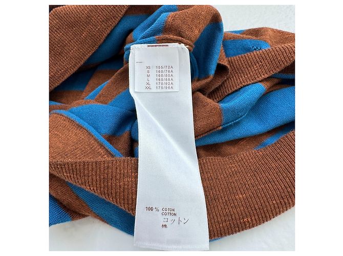Top sin mangas Louis Vuitton de algodón azul y marrón Castaño Negro - vista 6