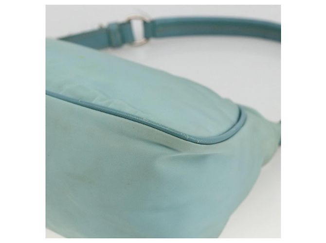 PRADA Borsa a Spalla Nylon Pelle Azzurro Chiaro Argento Auth BAZ537 Blu chiaro - vista 15