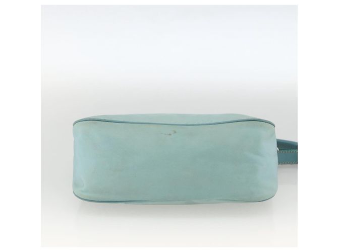 PRADA Borsa a Spalla Nylon Pelle Azzurro Chiaro Argento Auth BAZ537 Blu chiaro - vista 5