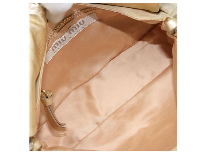 Borsa a Spalla Miu Miu in Paillettes Dorate Auth LNZ632 - vista 11