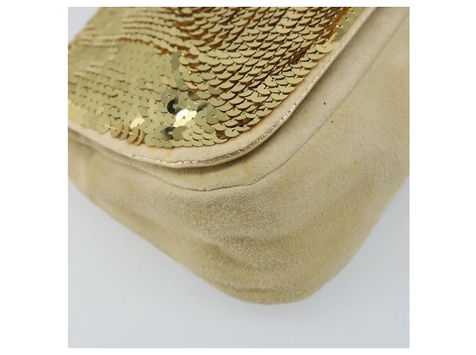Borsa a Spalla Miu Miu in Paillettes Dorate Auth LNZ632 - vista 14