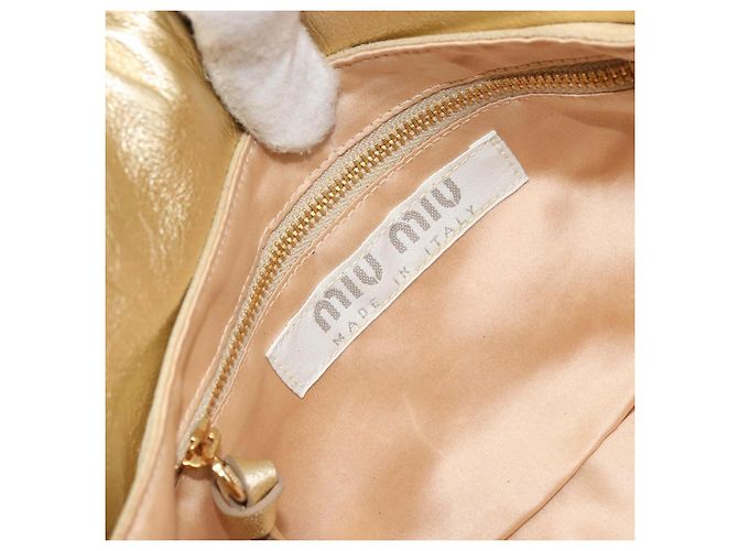 Borsa a Spalla Miu Miu in Paillettes Dorate Auth LNZ632 - vista 17