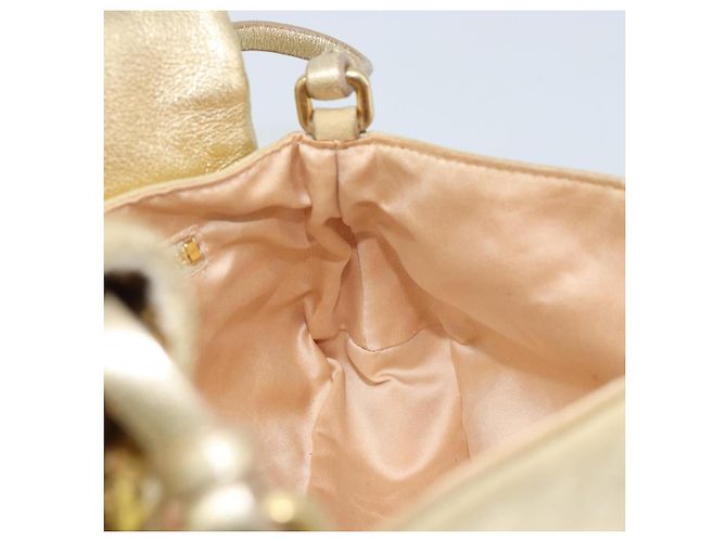 Borsa a Spalla Miu Miu in Paillettes Dorate Auth LNZ632 - vista 18