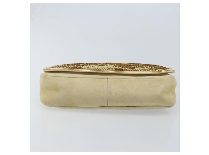 Borsa a Spalla Miu Miu in Paillettes Dorate Auth LNZ632 - vista 5