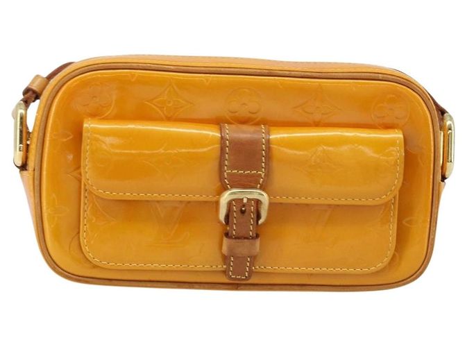 LOUIS VUITTON Borsa a spalla Monogram Vernis Christy MM Gialla M91108 Auth gh1865 Giallo - vista 13