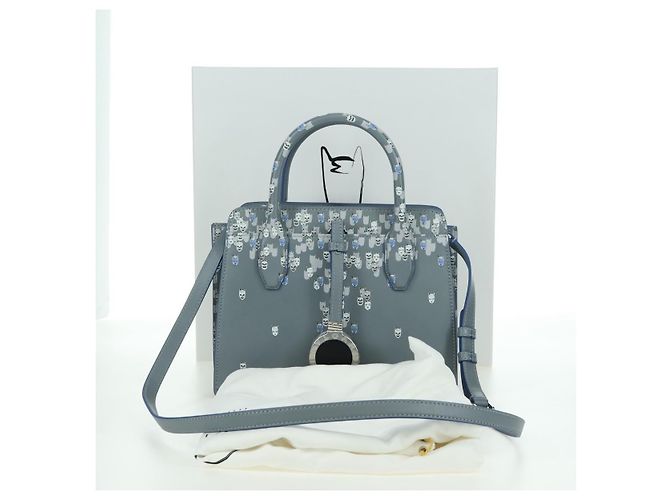 Bulgari BVLGARI x JoJo's Bizarre Adventure Alba Killer Queen Pelle 2way Auth 167094SM Argento Blu chiaro - vista 12