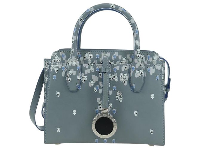 Bulgari BVLGARI x JoJo's Bizarre Adventure Alba Killer Queen Pelle 2way Auth 167094SM Argento Blu chiaro - vista 13