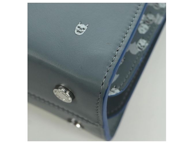 Bulgari BVLGARI x JoJo's Bizarre Adventure Alba Killer Queen Pelle 2way Auth 167094SM Argento Blu chiaro - vista 19