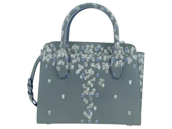 Bulgari BVLGARI x JoJo's Bizarre Adventure Alba Killer Queen Pelle 2way Auth 167094SM Argento Blu chiaro - vista 2