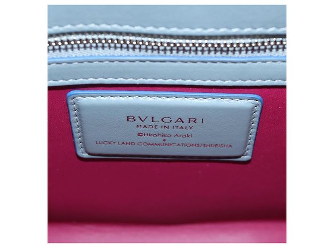 Bulgari BVLGARI x JoJo's Bizarre Adventure Alba Killer Queen Pelle 2way Auth 167094SM Argento Blu chiaro - vista 23