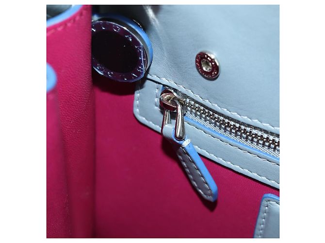 Bulgari BVLGARI x JoJo's Bizarre Adventure Alba Killer Queen Pelle 2way Auth 167094SM Argento Blu chiaro - vista 26