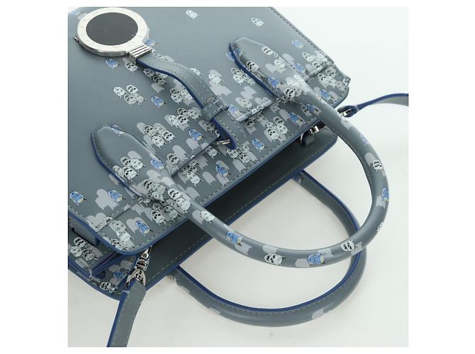 Bulgari BVLGARI x JoJo's Bizarre Adventure Alba Killer Queen Pelle 2way Auth 167094SM Argento Blu chiaro - vista 6