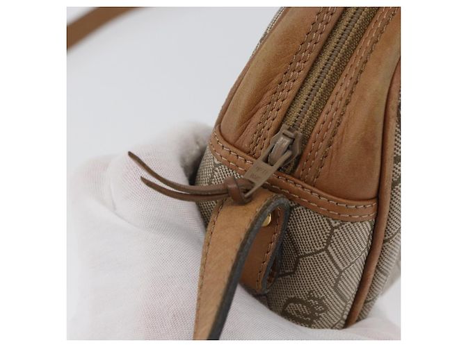 Christian Dior Bolso de hombro de lona de panal PVC beige dorado Auth ARZ525 - vista 10