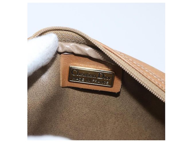 Christian Dior Bolso de hombro de lona de panal PVC beige dorado Auth ARZ525 - vista 11