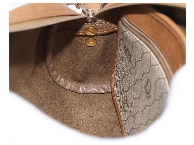 Christian Dior Bolso de hombro de lona de panal PVC beige dorado Auth ARZ525 - vista 18