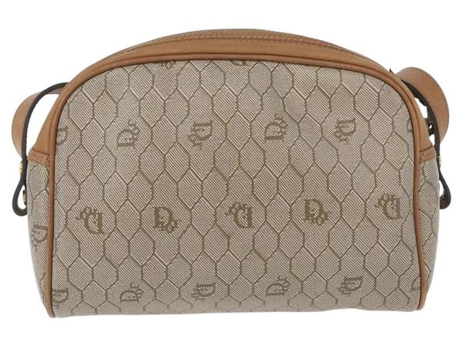 Christian Dior Bolso de hombro de lona de panal PVC beige dorado Auth ARZ525 - vista 2