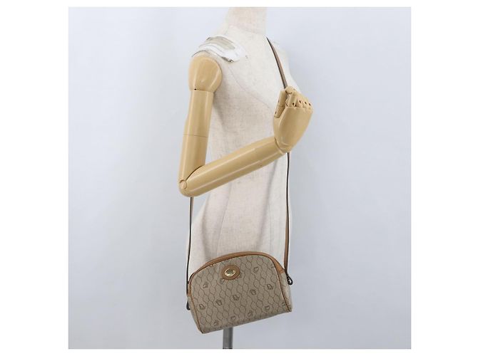 Christian Dior Bolso de hombro de lona de panal PVC beige dorado Auth ARZ525 - vista 22
