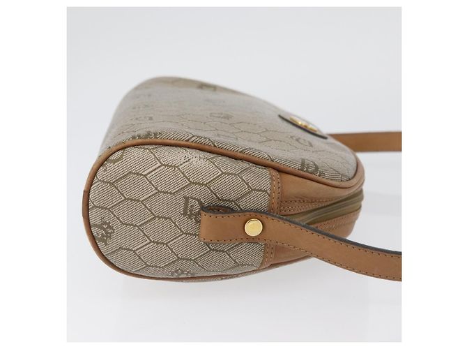 Christian Dior Bolso de hombro de lona de panal PVC beige dorado Auth ARZ525 - vista 3