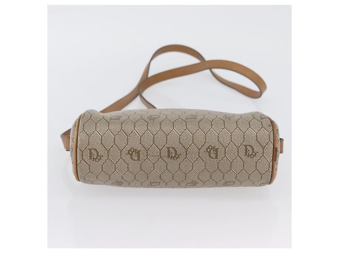 Christian Dior Bolso de hombro de lona de panal PVC beige dorado Auth ARZ525 - vista 5