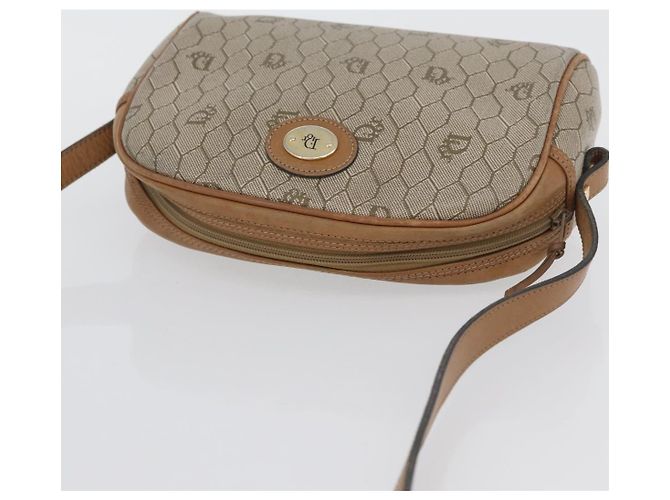 Christian Dior Bolso de hombro de lona de panal PVC beige dorado Auth ARZ525 - vista 6