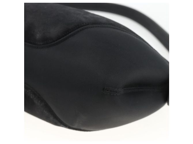 Borsa a Spalla Gancini in Camoscio Nero e Argento di Salvatore Ferragamo Auth gh1993 - vista 14