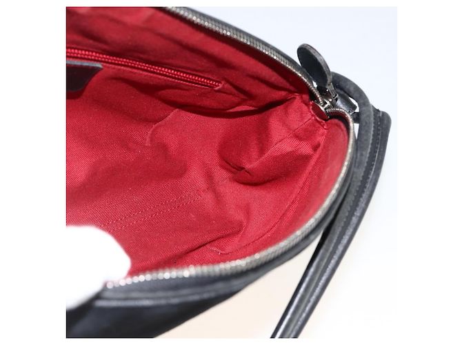 Borsa a Spalla Gancini in Camoscio Nero e Argento di Salvatore Ferragamo Auth gh1993 - vista 17