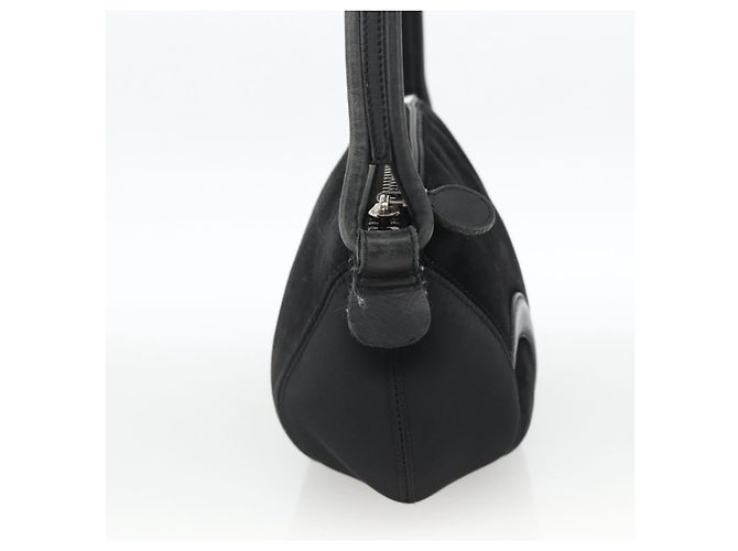 Borsa a Spalla Gancini in Camoscio Nero e Argento di Salvatore Ferragamo Auth gh1993 - vista 3