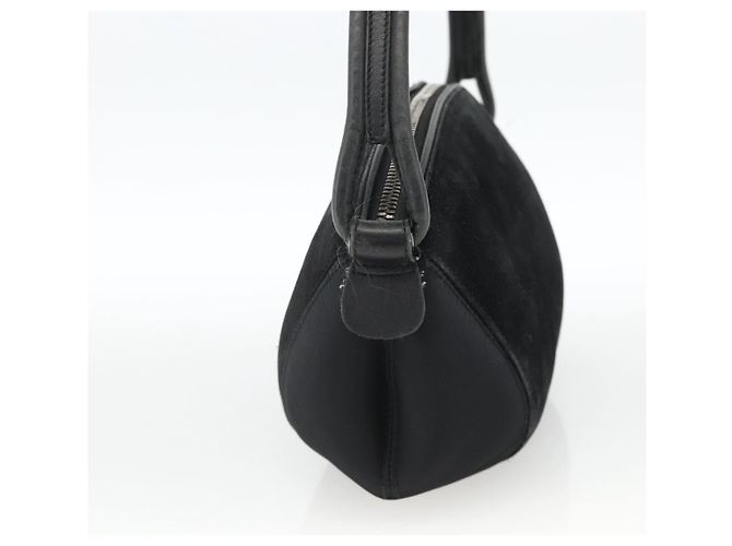 Borsa a Spalla Gancini in Camoscio Nero e Argento di Salvatore Ferragamo Auth gh1993 - vista 4