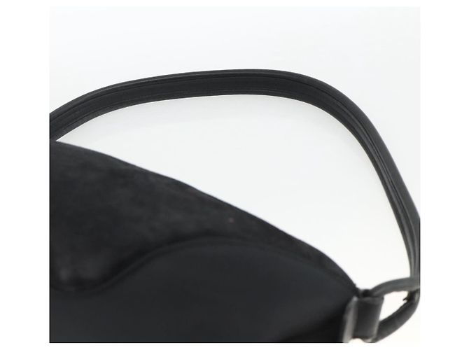 Borsa a Spalla Gancini in Camoscio Nero e Argento di Salvatore Ferragamo Auth gh1993 - vista 8