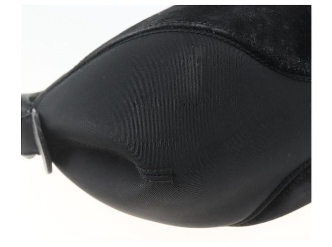 Borsa a Spalla Gancini in Camoscio Nero e Argento di Salvatore Ferragamo Auth gh1993 - vista 9