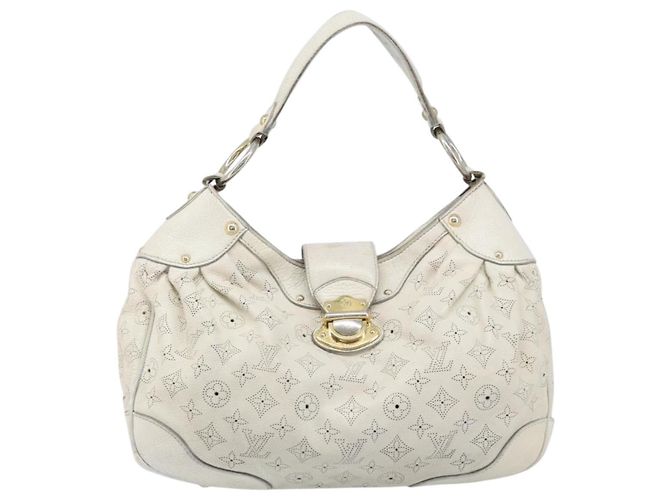 LOUIS VUITTON Borsa Mahina Solar Powered GM Pelle Bianca M93128 LV Auth bs34140 Bianco - vista 13
