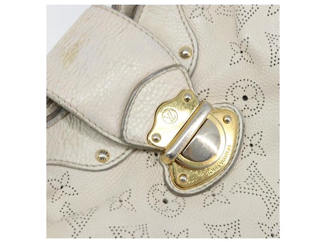 LOUIS VUITTON Borsa Mahina Solar Powered GM Pelle Bianca M93128 LV Auth bs34140 Bianco - vista 18