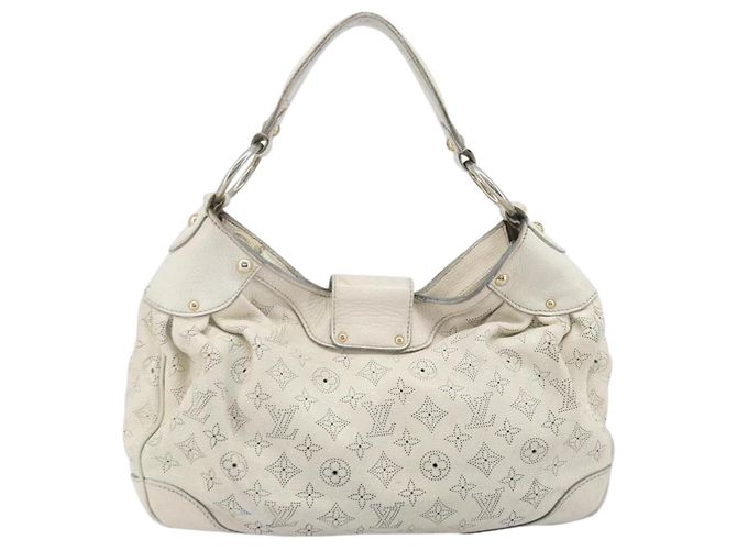LOUIS VUITTON Borsa Mahina Solar Powered GM Pelle Bianca M93128 LV Auth bs34140 Bianco - vista 2