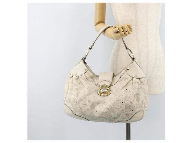 LOUIS VUITTON Borsa Mahina Solar Powered GM Pelle Bianca M93128 LV Auth bs34140 Bianco - vista 24