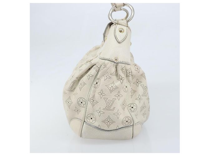 LOUIS VUITTON Borsa Mahina Solar Powered GM Pelle Bianca M93128 LV Auth bs34140 Bianco - vista 4