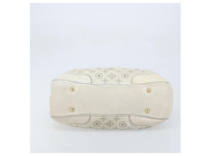 LOUIS VUITTON Borsa Mahina Solar Powered GM Pelle Bianca M93128 LV Auth bs34140 Bianco - vista 5