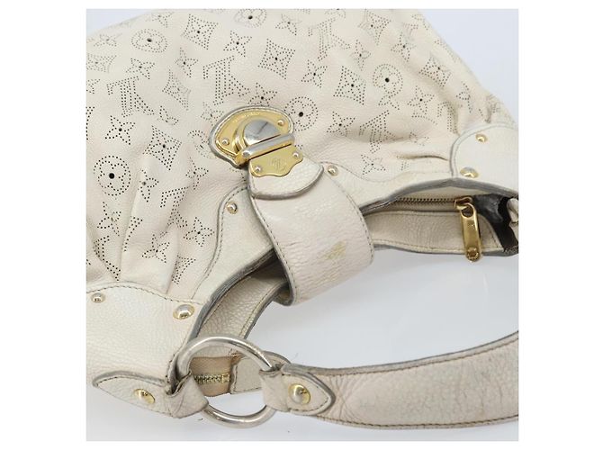 LOUIS VUITTON Borsa Mahina Solar Powered GM Pelle Bianca M93128 LV Auth bs34140 Bianco - vista 6
